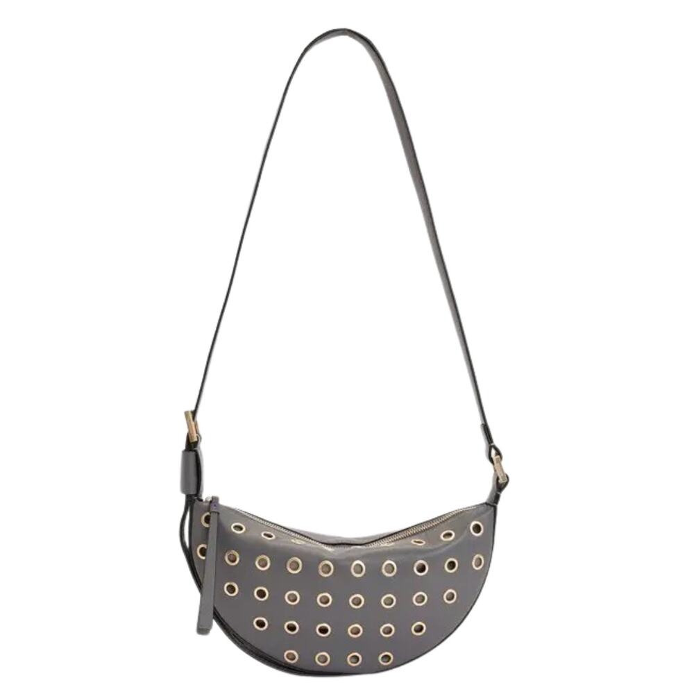 NWT AllSaints Half Moon Eyelet Leather Crossbody Bag 🖤 Grunge Chic NWT